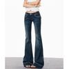 Women's Streetwear Low Rise Flared Jeans Ladies Vintage Slim-fitting Denim Pants
