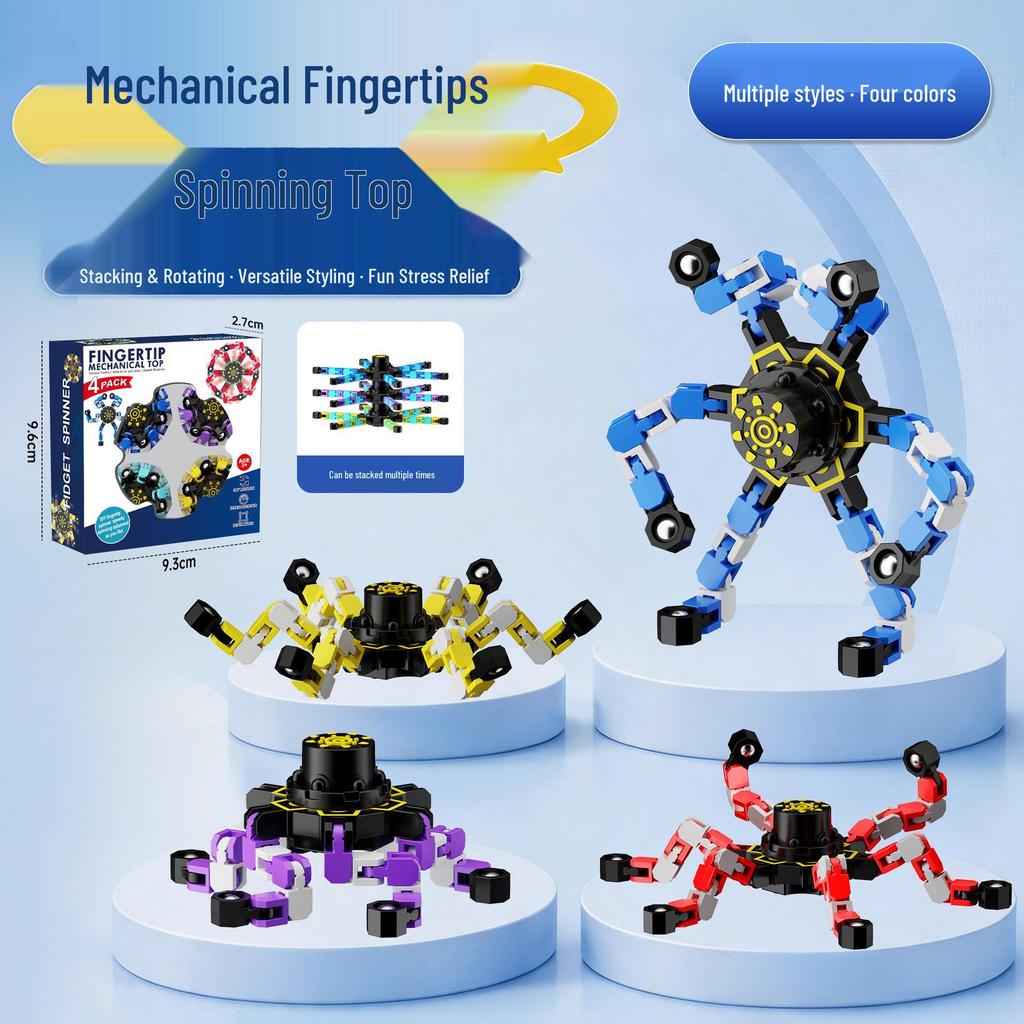 Transformable Luminous Fingertip Gyroscope - Educational Rotating Decompression Toy for Kids