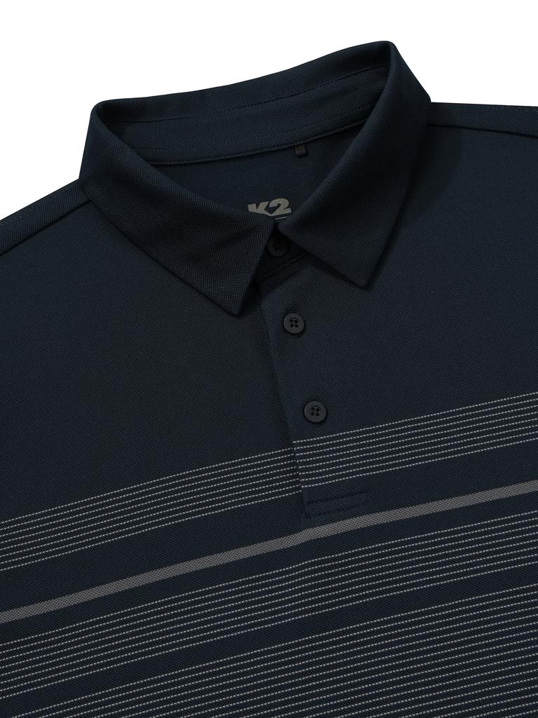 K2 Boost_Yarn-Dyed Short Sleeve Polo Shirt_Cinder