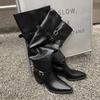 Spitze Zehen Damen High Boots Designer Schuhe mit Absatz Mode Frau Chelsea Boots Winter 2025 Neue Pumps Goth Marke Mujer De Botas