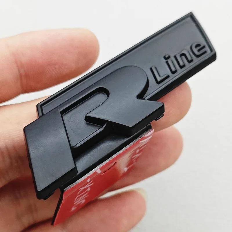 AABLC1 3D Metall Auto Logo R RLine Kühlergrill Emblem Abzeichen Aufkleber für Volkswagen VW Golf R R32 MK7 MK7.5 MK8 Polo GTI GLI Zubehör