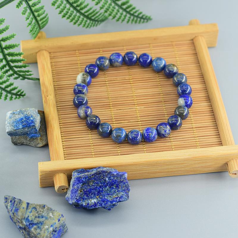Echtes 5A-Perlenarmband aus natürlichem Lapislazuli-Stein, elastisch, hochwertiger Energieheilungsschmuck für Frauen, Geschenk für den Freund