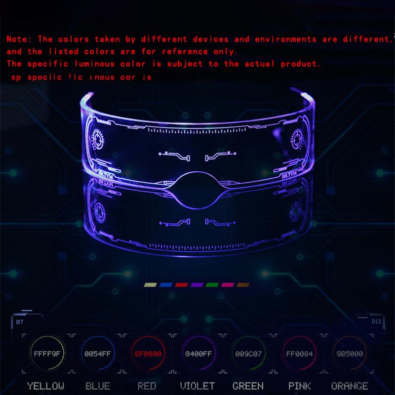 

Крутые светящиеся светодиодные очки светящийся костюм неоновый свет мигающие солнцезащитные очки панк очки кибер будущее косплей вечеринка свет неоновое свечение