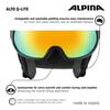 ALPINA ALTO Ski and Snowboard Visor Helmet with Mirror Eyeglass Adjustable Size Q-LITE Visor, Compatible, (59-63 Cm)