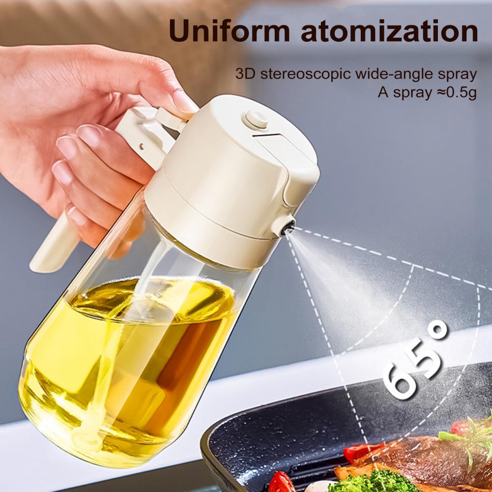 

470ML 2-in-1 Glass Oil Dispenser For Kitchen Olive Oil Sprayer Bottle Leak-proof Oil Sprayer For Kitchen Cooking BBQ Salad Bake