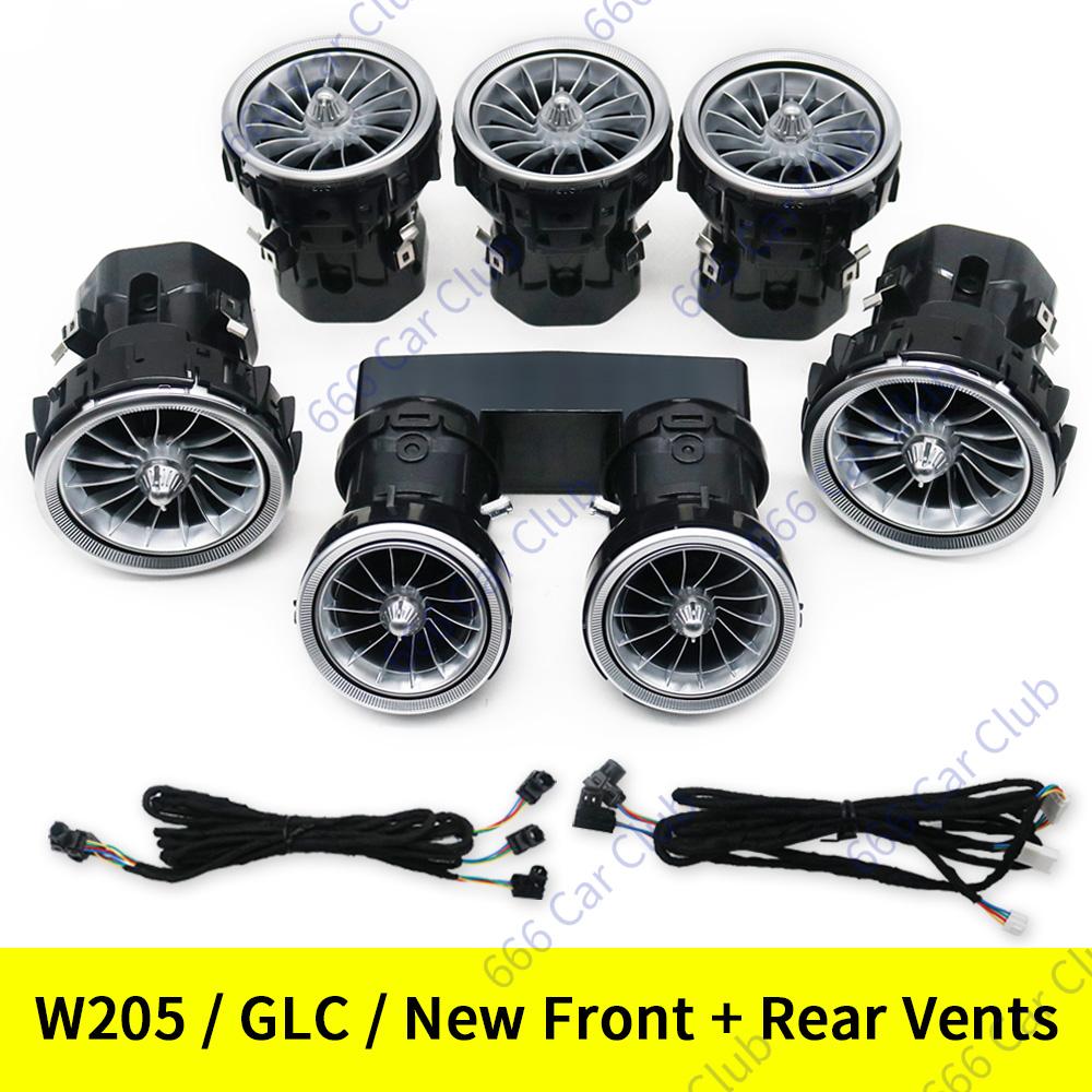 3/12/64 Colour Car LED Ambient Light For Mercedes-Benz C GLC Class Coupe W205 C43 C63 X253 LED Air Vent Speaker Decorative Lamp FS1