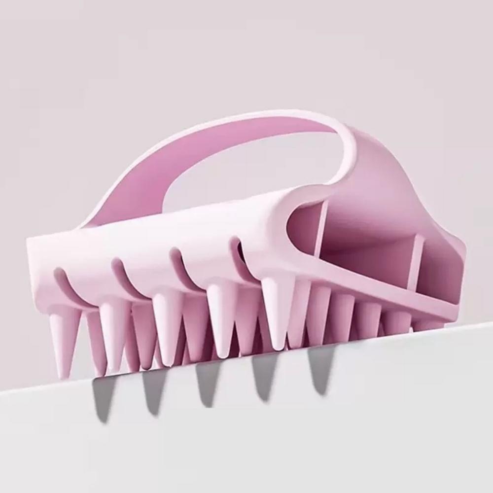 Scalp massader, a scalp cleaner with soft silicone bristles, is used for hair growth and dandruff removal. The shampoo brush is