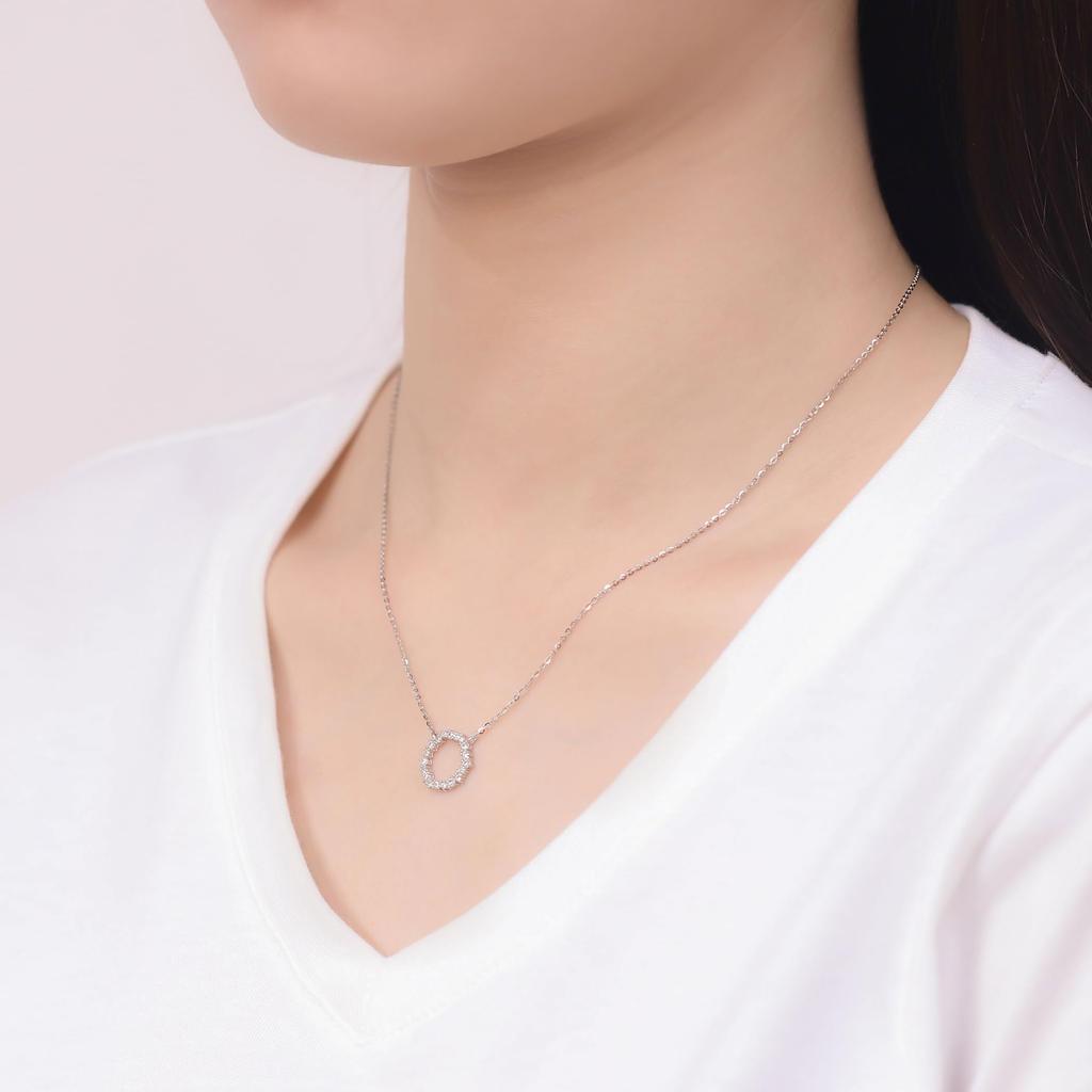 Estelle Official Women's Silver Rhodium-Plated Cubic Zirconia Necklace (Product Code: 0772-4362-0019-0000)