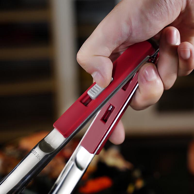 Zhishi 10-inch 304 Stainless Steel BBQ & Food Tongs Set (3-Pack)