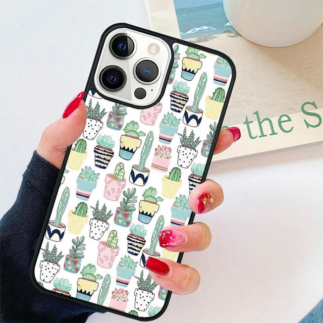 Watercolour Succulents Cacti Coque Shell For iPhone 17 Air 15 16 14 13 12 Pro Max 11 Pro Max Plus Phone Case Cover