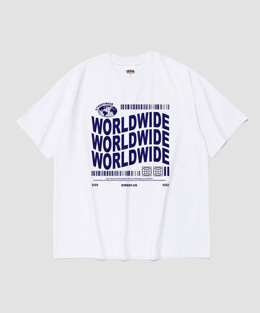 TAILOR STUDIO Worldwide Short Sleeve T-Shirt (White)