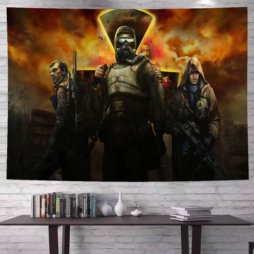Horror Game SStalker Cartoon Tapestry Art Science Fiction Room Home Decor Wall Hanging Sheets