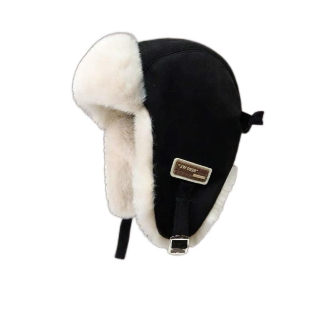 Suede warm Lei Feng hat autumn and winter versatile thickened ear protectors flying hat winter cycling skiing plush hat