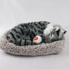 Simulation Fur Animal Home Furnishings Realistic Sleeping Breathing Dog Toy Plush Animal Doll Children