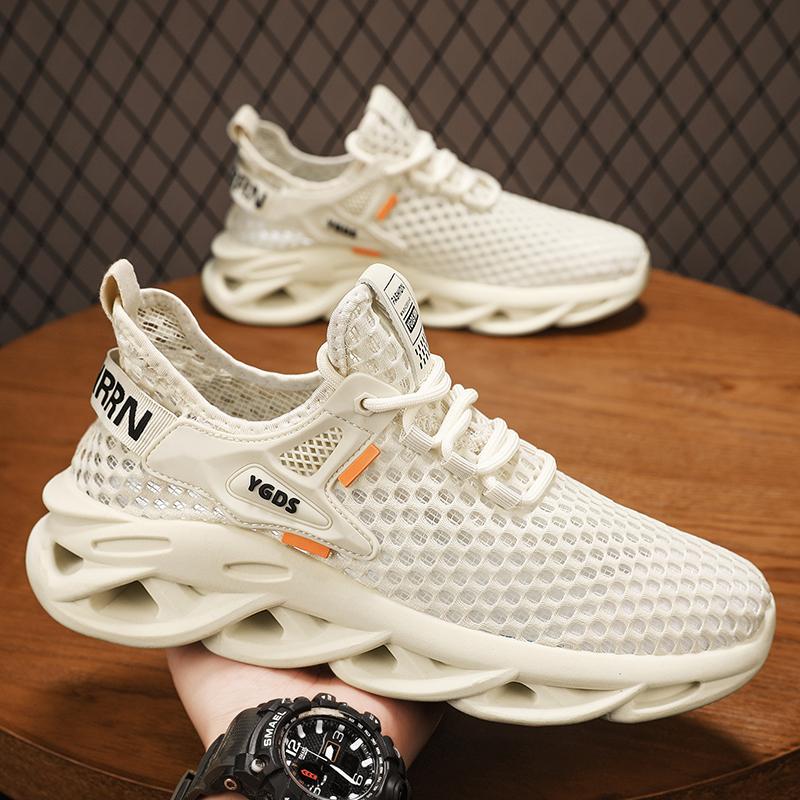 YRZL Mens Outdoor Sneakers Summer Breathable Mesh Shoes Lightweight Non Slip Tennis Walking Shoes for Men Sport Casual Shoes