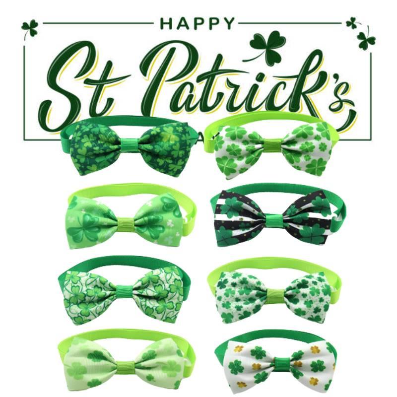 Lucky Green Check Collar Pet Accessory For St.paddys Day