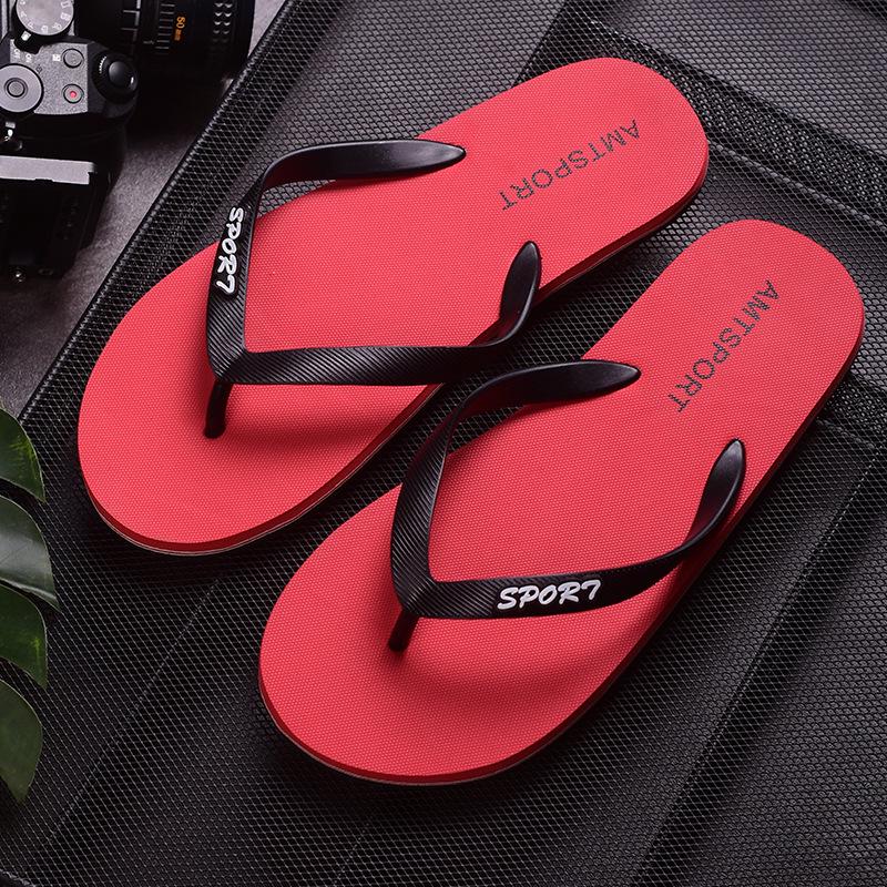

Men s Summer Non-Slip Rubber Flip-Flops: Trendy, Wear-Resistant Beach Sandals 42 бордовий