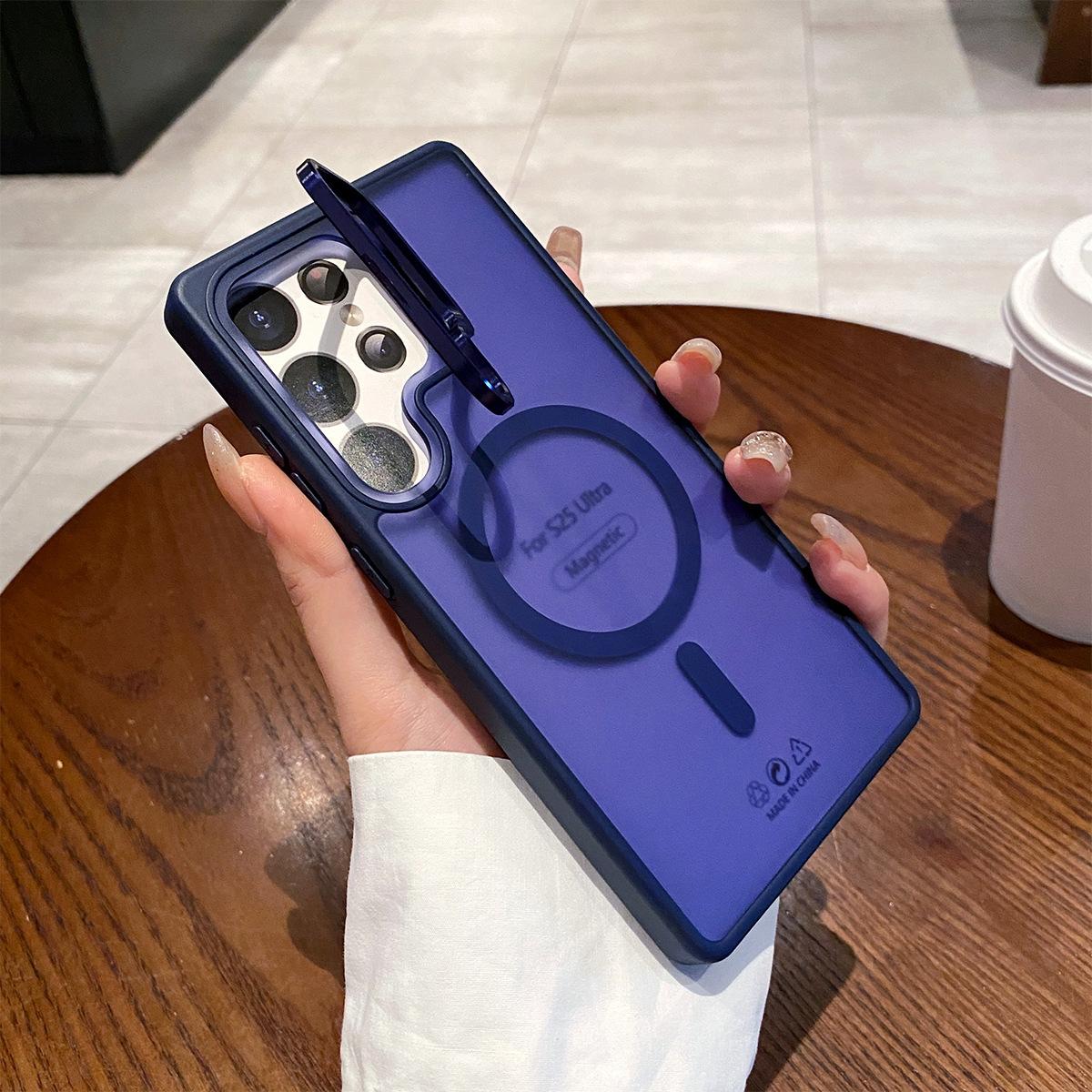 

For IPhone 13 Matte Metal Bracket Magnetic Phone Case, Minimum Order for One Ultra-thin Magnetic Phone Case Samsung A56