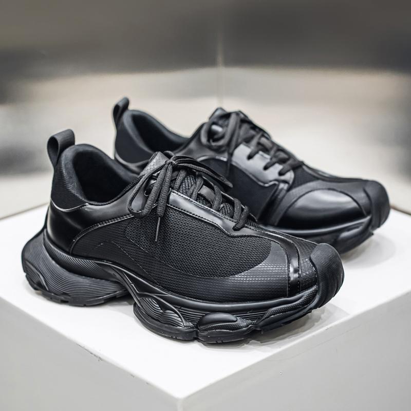 Мужские трендовые кроссовки Clunky для активного отдыха нескользящие дышащие повседневные спортивные кроссовки удобная рабочая обувь 39 чёрный 4230₽