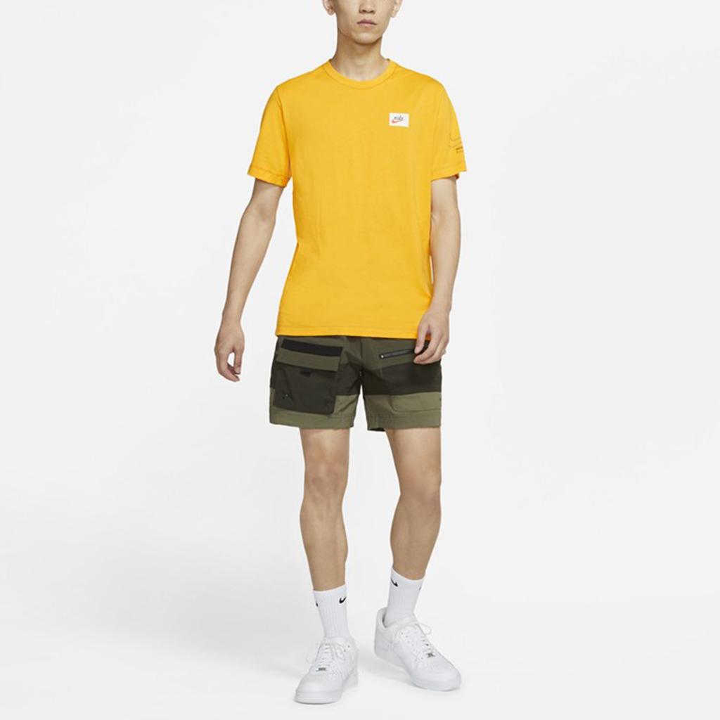 Nike T Shirts Men's Gold Crew Neck Moderate Straight Fit DJ1394-739