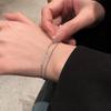 Lightweight Silver Bracelet Double Layer Pulseras Mujer Korean Fashion Zircon Chain Bracelet Women