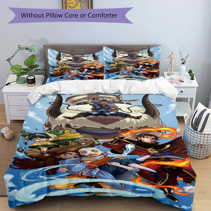 Fantasy Heroes Unite Bettwäsche-Set 3-teilig Bettbezug mit 2 Kissenbezügen Heim-Geburtstagsgeschenk