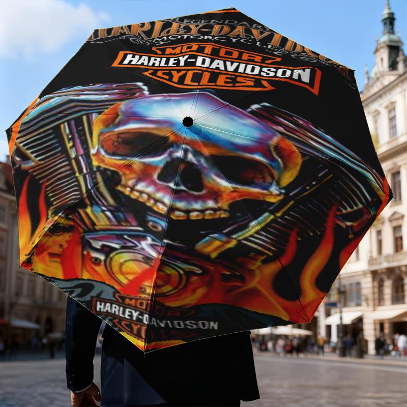 Harley-Davidson Motocikla Mākslas Darbs Lietussargs Salokāms
