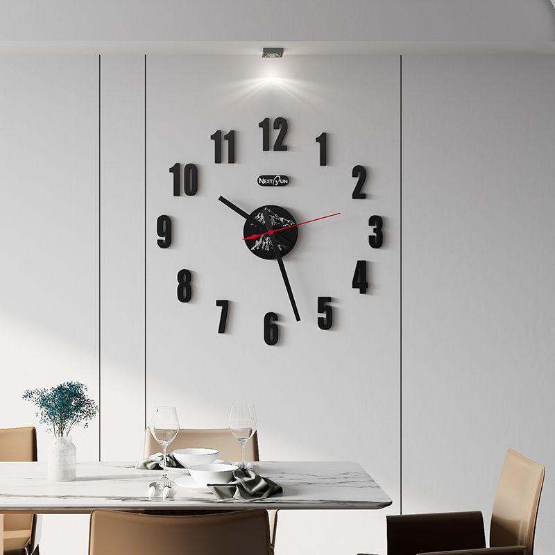 Creative 3D Paste Your Own Digital Clock Hole-free Living Room Home Wall Clock Watch Gift Home Decoration