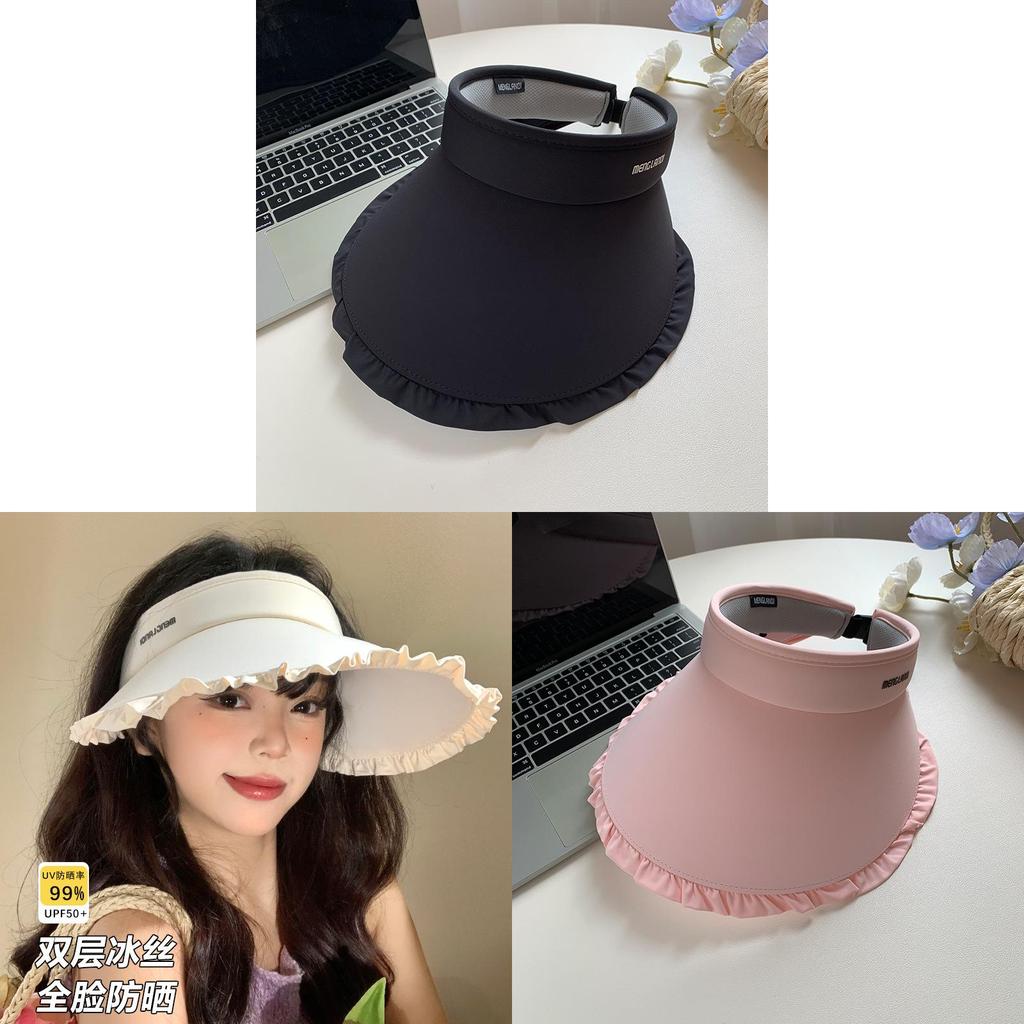 Summer Ice Silk Sun Hat For Women With Wide Brim Uv Protection And Foldable Design In Elegant Beige