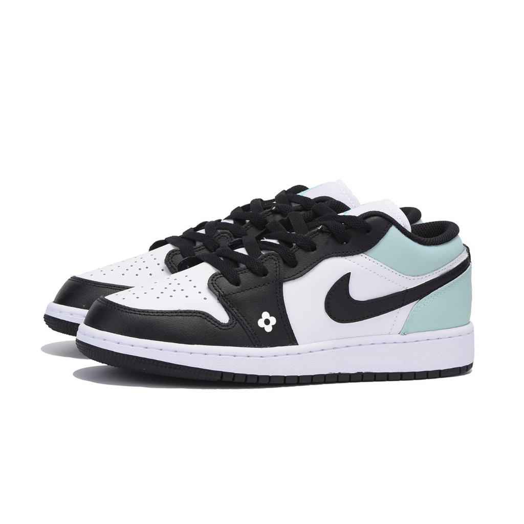 Jordan Air Jordan 1 Urban Chic Style Vintage Low top Vintage Basketball Shoes Men's White Tiffany 553558-131(Team85-)