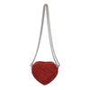 Heart Shaped Bag For Women Fashion Chain Chain Sparkling Mesh Crystal Summer Trendy Crossbody Purse For Daily Use
