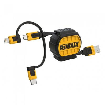 Dewalt Telekomünikasyon 3'ü 1 Arada Geri Çekilebilir Kablo 0.9m (3 ft)