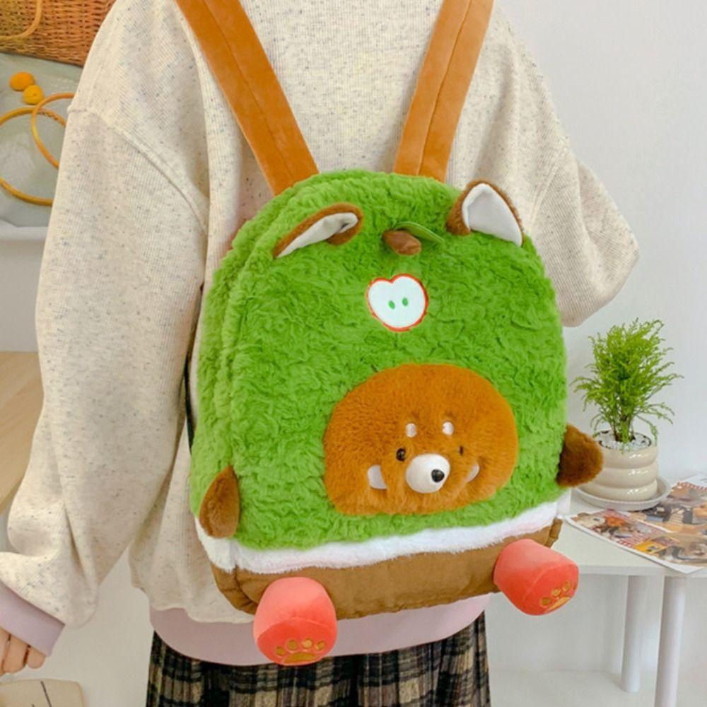 Kawaii Cartoon Fluffy Backpack Casual Plush Shoulder Bag Cute Student’s School Bag  Outdoor