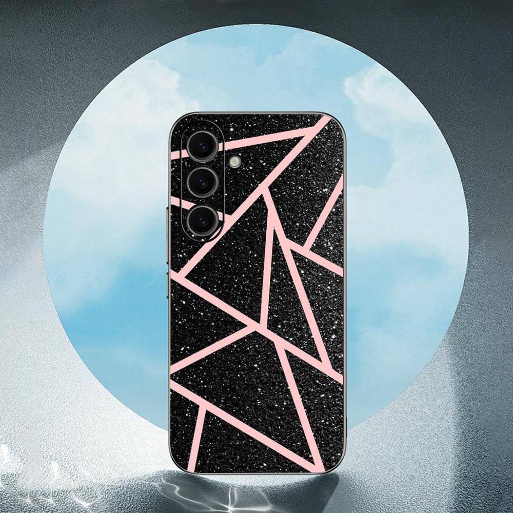 Marbled Pattern For Samsung Galaxy S25 S24 S23 Ultra S22 S21 Plus S20 Black Soft Silicone Protective Case