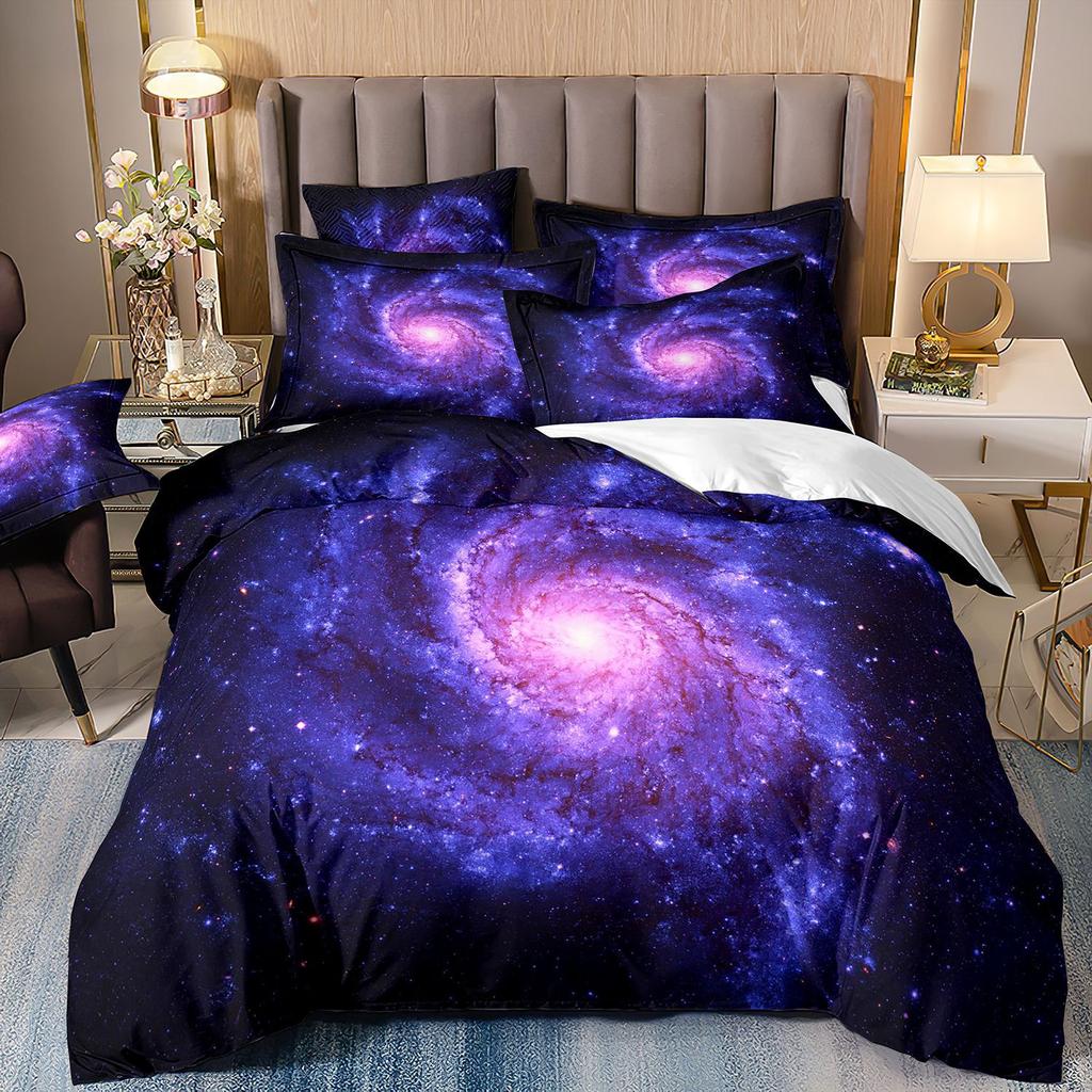 Space Star Bettwäsche-Set Dreiteilig 3D Digitaldruck Bettbezug