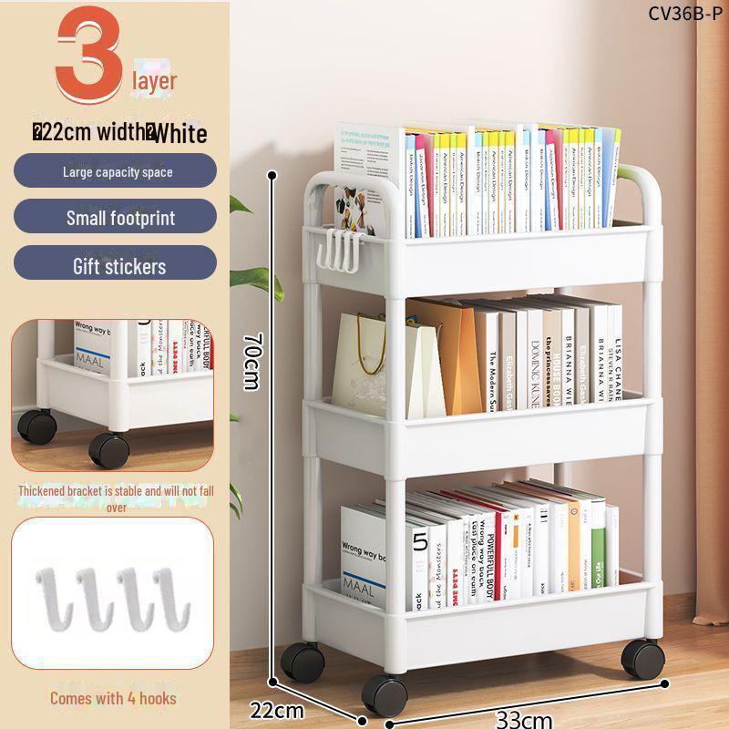Multi-Layer Mobile Storage Rack for Baby Snacks and Bathroom Essentials