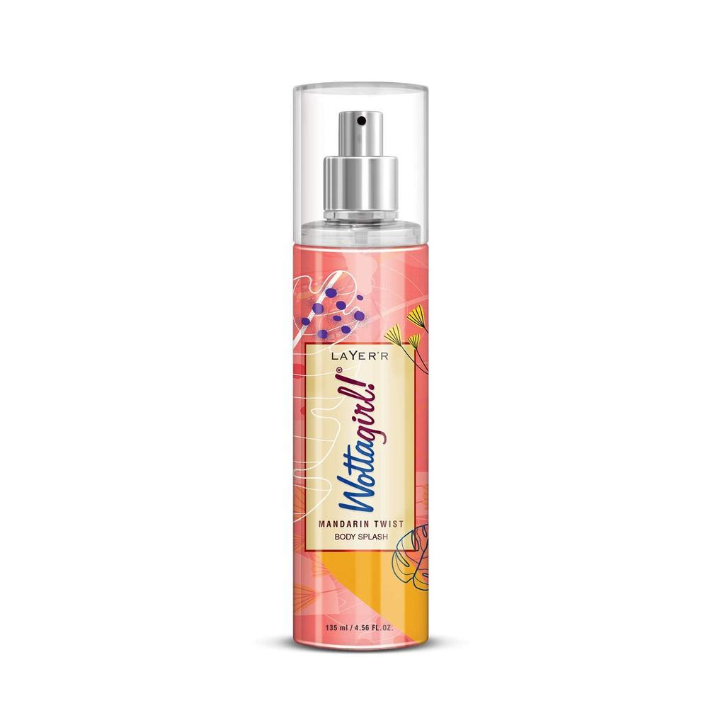Layer'r Wottagirl Mandarin Twist Body Splash For Women - 135ml, 4.5 Fl.oz. | Feminine Fragrance - Long Lasting Liquid Fragrance | Ideal For Daily Use