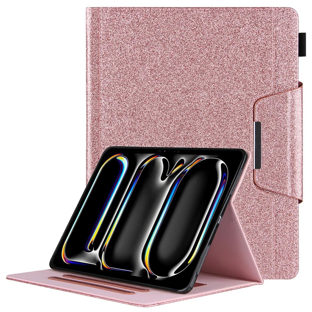 For iPad Pro 11 (2024) Case Adjustable Stand PU Leather Tablet Cover with Auto Wake/Sleep
