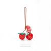 Strawberry charm cowhide hamburger lantern leather fashion high-end persimmon keychain decoration pendant bag accessories