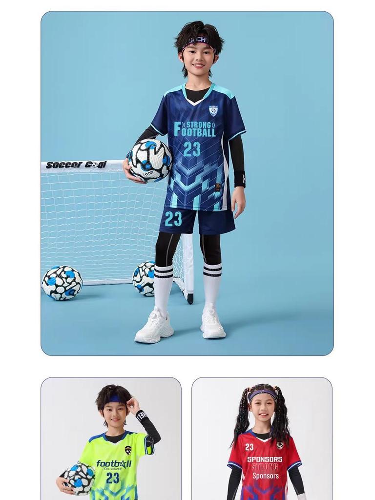 Children's Quick-Dry Breathable Soccer Kit: 4-Piece Training Set for Boys & Girls