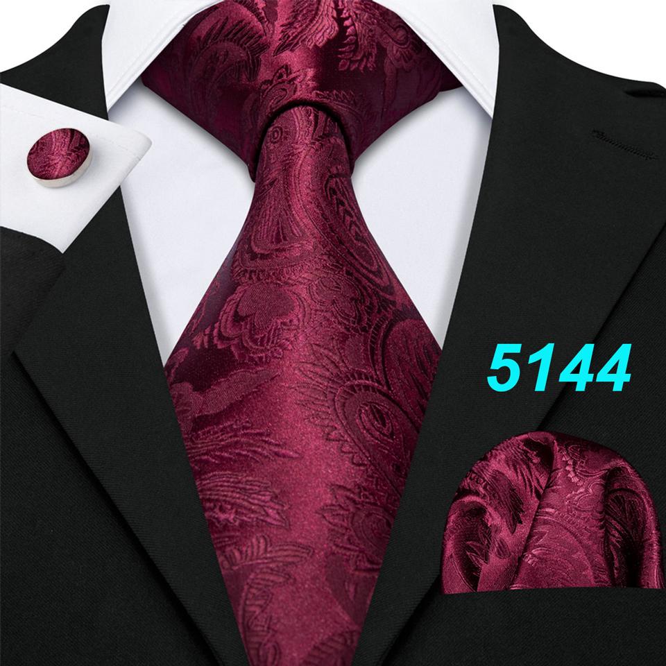 

Модный мужской галстук 10 стилей с цветочным узором пейсли, жаккардовый тканый шелковый галстук, набор карманных квадратных запонок N-5144