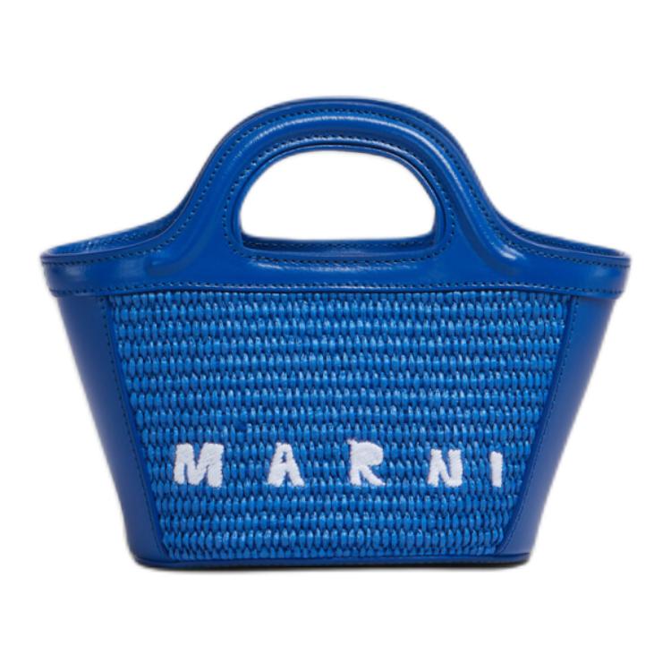 

Marni Tropicalia Detachable Shoulder Strap Embroidered Logo Cotton Tote Bag Women Tote Bags Blue BMMP0067Q0P386000B50 Basic Set (Bag+Dust Bag)