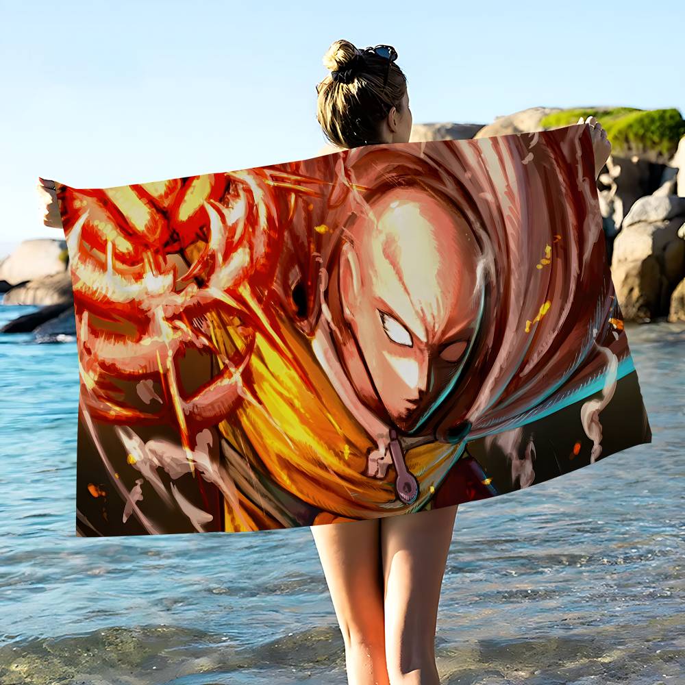 One-PunchS Man Anime Microfiber Beach Towel Absorbent Quick dry Soft Yoga Swimming Resort Mountain Climbing Towel