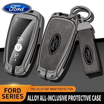 Naklejka Samochodowa Ford Skórzane Etui na Kluczyk Samochodowy Pokrowiec Powłoka Dla Ford Fusion Edge Mustang Explorer Expedition Bronco Ecosport Ranger F150 F