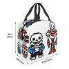 Undertale Sans And Papyrus Insulated Lunch Bag for Women Office Cooler Thermal Food Box Tote Leakproof Lunch Boxes Container
