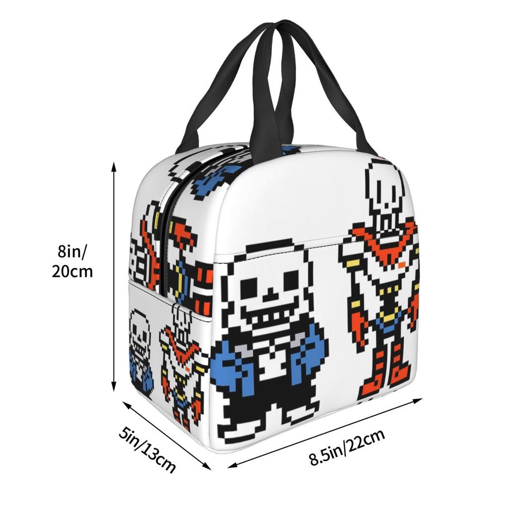 Undertale Sans And Papyrus Insulated Lunch Bag for Women Office Cooler Thermal Food Box Tote Leakproof Lunch Boxes Container