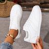 Soft Leather Flat White Shoes for Women's Spring and Autumn New Versatile Casual Sports Board Shoes for Women