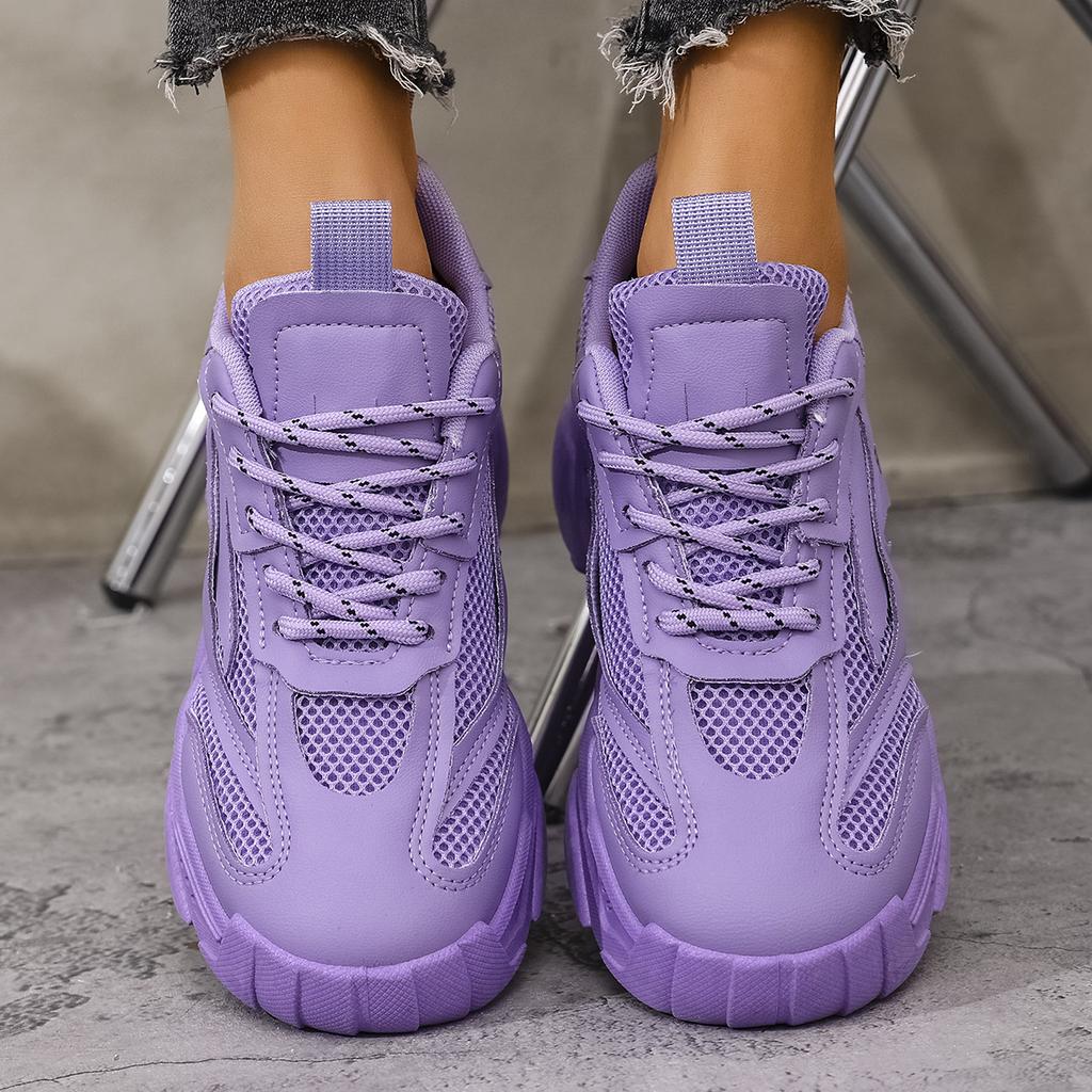 Fashion Women Trend Lace Up Casual Sneakers 2024 New Women Fashion Platform Designer Shoes Outdoor Comfortable Sneakers Zapatos De Mujer