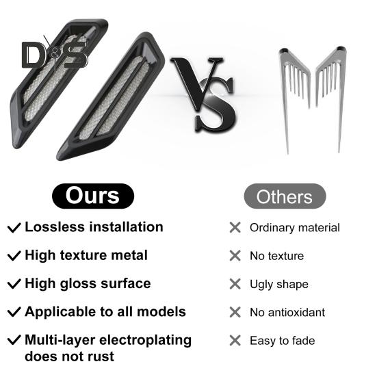 1 pár kompaktních bočních žaber Beze zbytku Praktické nálepky s otvorem pro přívod vzduchu