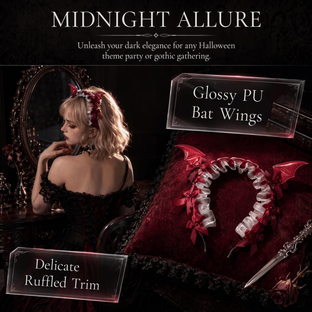 Bow Bat Hair Hoop Punk Gothic Headpiece Hair Band Little Devil Headband  Goth Girls